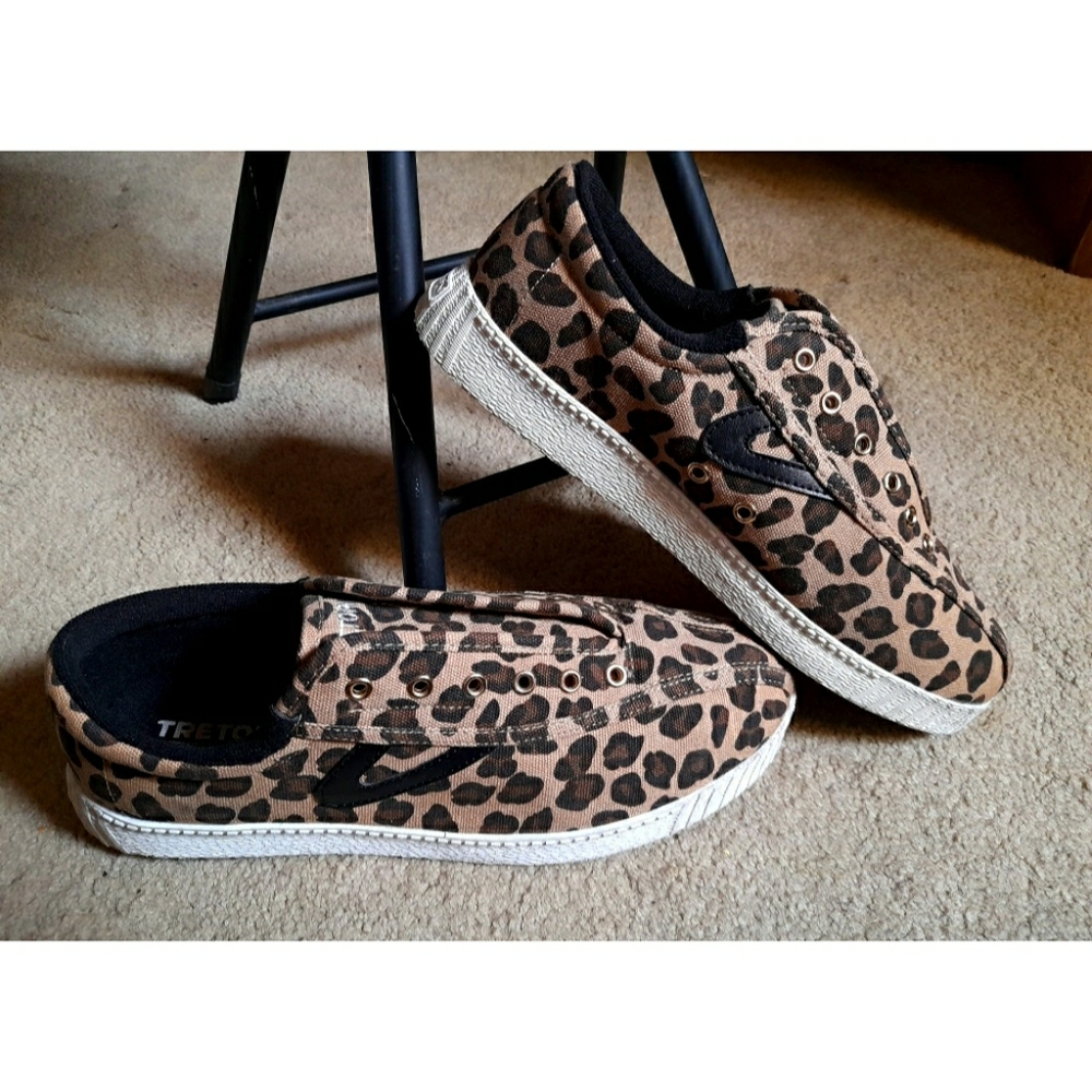 Tretorn Leopard Print Laceless Casuals